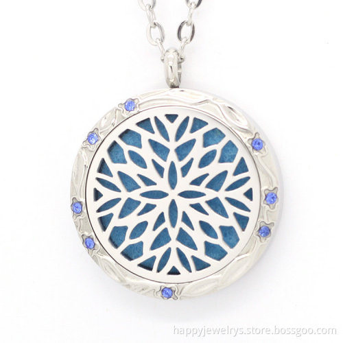 Jenia Teen Girl Aromatherapy Essential Oil Diffuser Stainless Steel Coin Locket With Disc Pendant